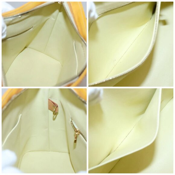 LOUIS VUITTON Monogram Vernis Houston Hand Bag Lime Yellow M91055 LV Auth 131741 - Picture 15 of 16